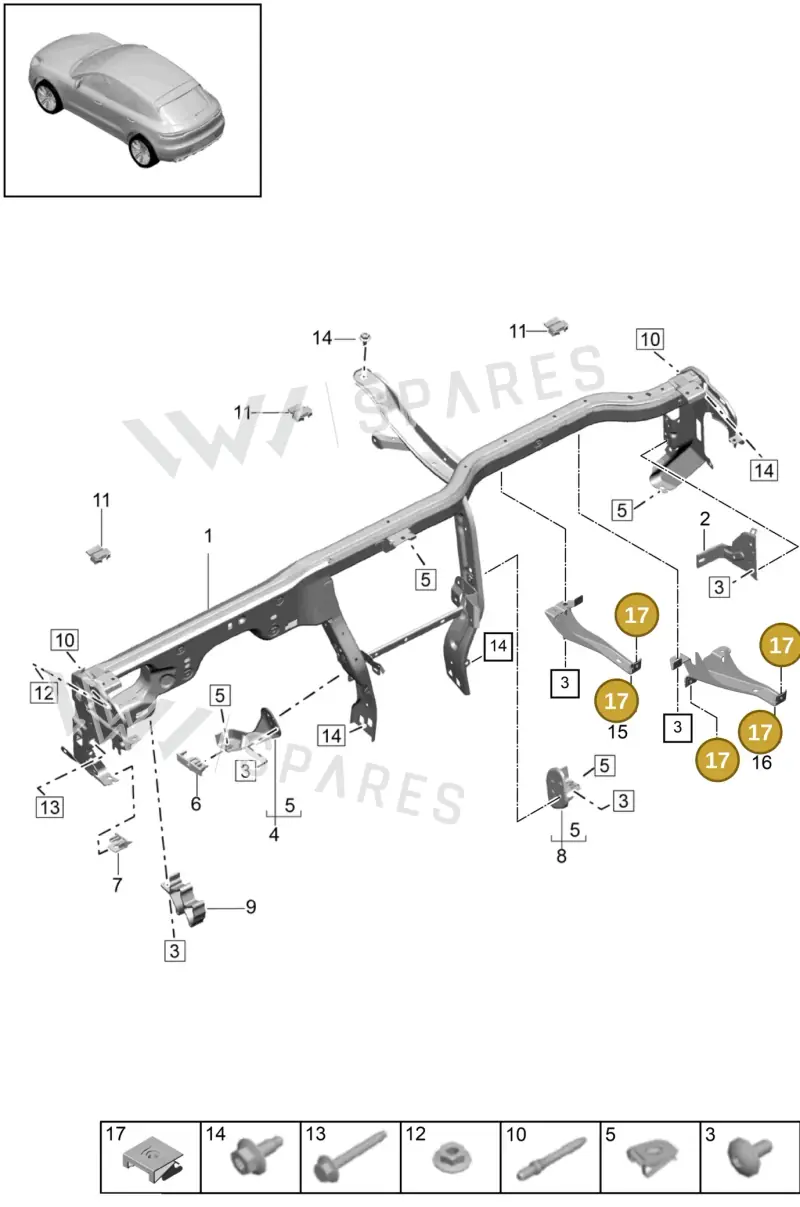 PAF911371 — Porsche Macan (2018-2022) diagram p52809015, position 17