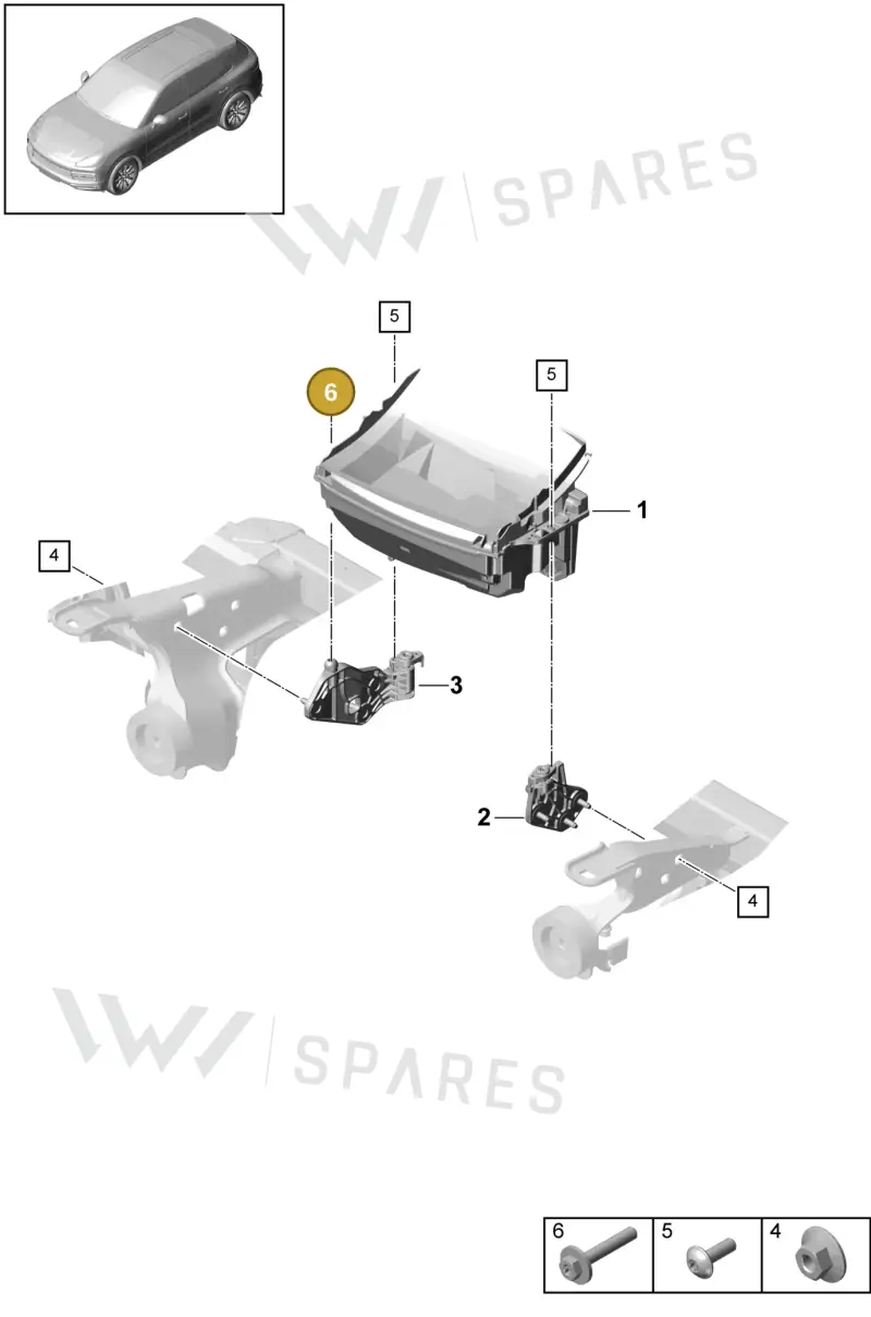 PAF911387 — Porsche Cayenne (2017-2023) diagram p51911045, position 6