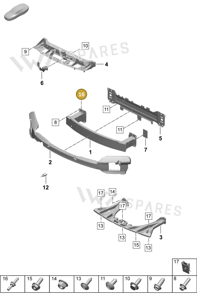 PAF911397 — Porsche Taycan Sport Turismo (2023-2025) diagram p64802400, position 16