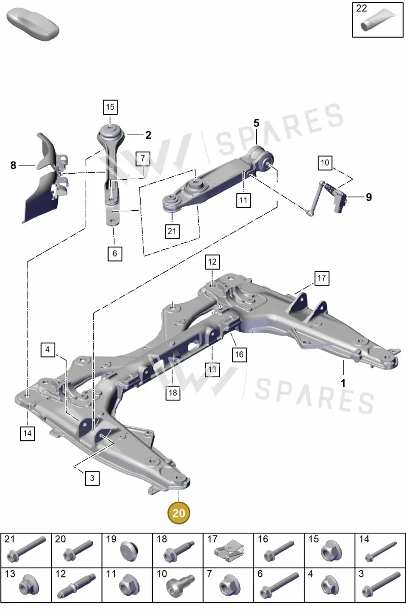 PAF911489 — Porsche Boxster Spyder (2019-2020) diagram p55401000, position 20