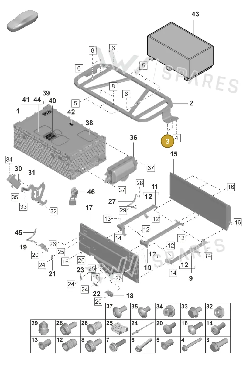 PAF911511 — Porsche Panamera (2020-2023) diagram p58901040, position 3