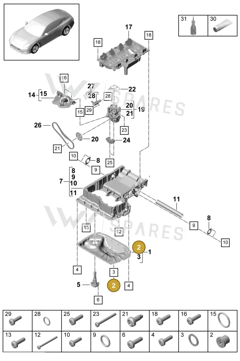PAF911679 — Porsche Panamera (2016-2020) diagram p49104020, position 2