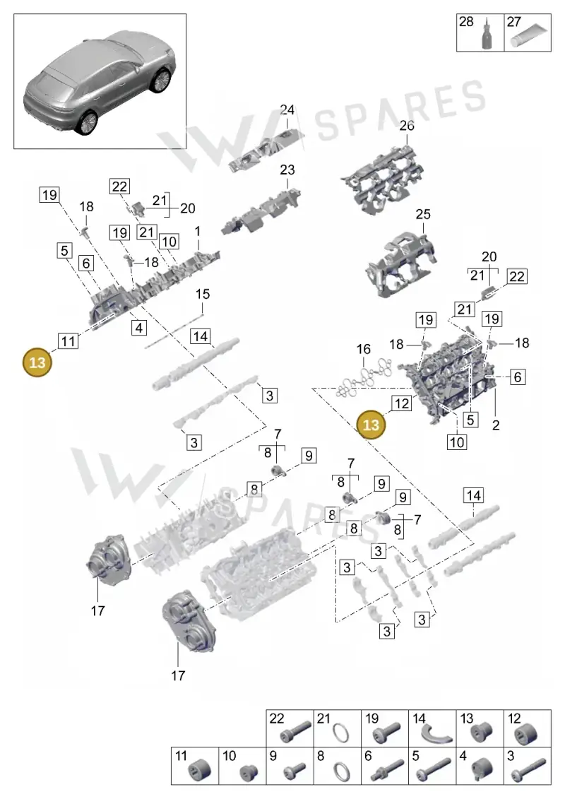 PAF911679 — Porsche Macan (2018-2022) diagram p52000072, position 13