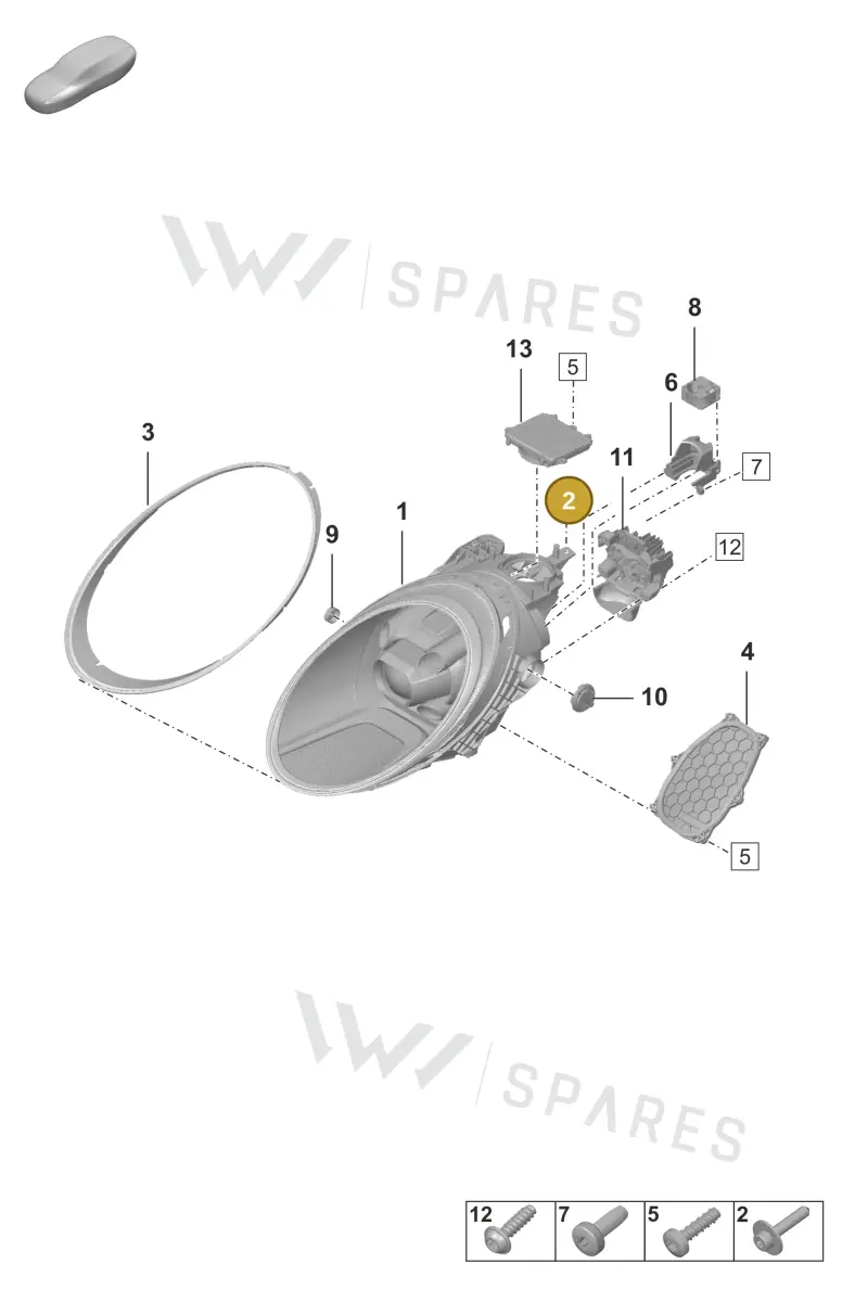 PAF911835 — Porsche 911 (2018-2024) diagram p53905000, position 2