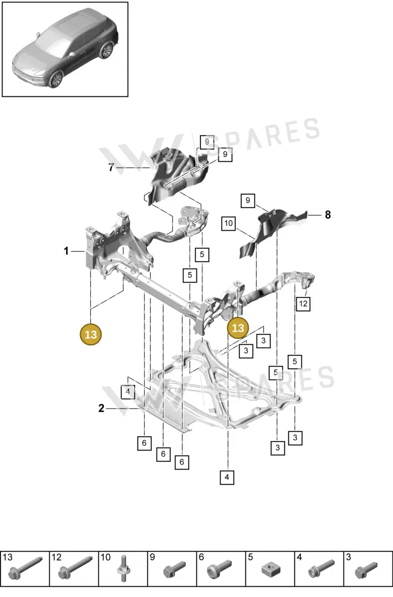 PAF91184301 — Porsche Cayenne (2017-2023) diagram p51401000, position 13