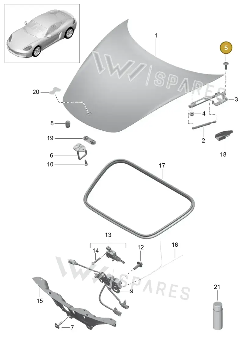 PAF911883A — Porsche Cayman (2016-2019) diagram p50803000, position 5
