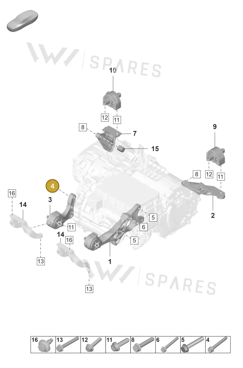 PAF911961 — Porsche Taycan Sport Turismo (2019-2024) diagram p56159050, position 4
