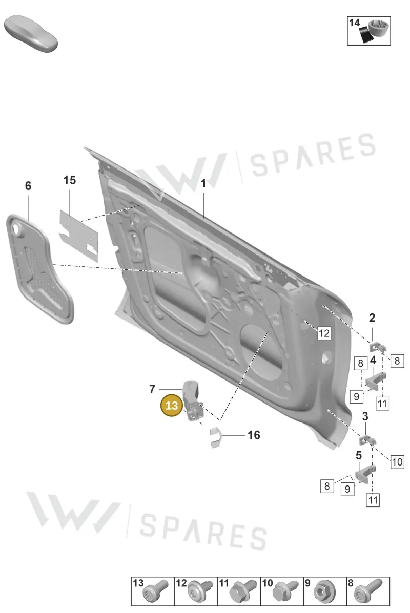PAF912032 — Porsche Taycan Sport Turismo (2019-2024) diagram p56804000, position 13
