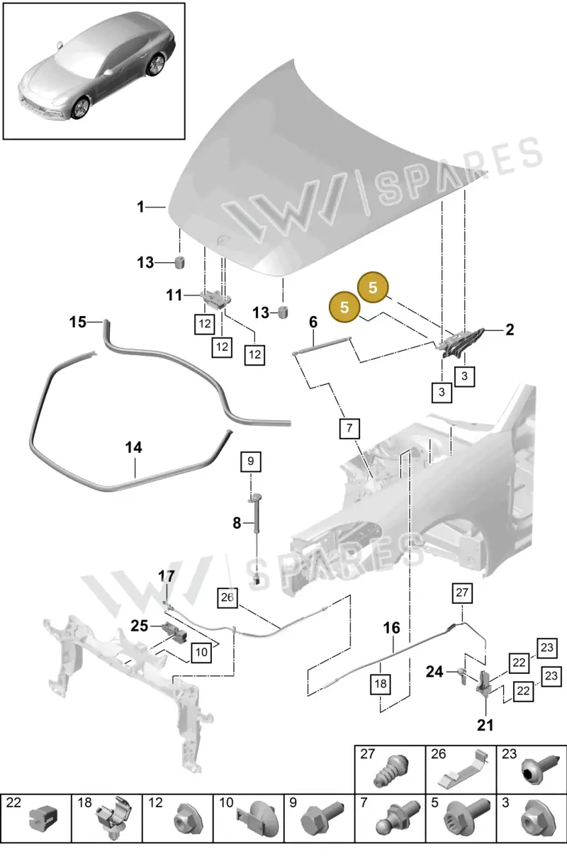 PAF912056 — Porsche Panamera (2016-2020) diagram p49803000, position 5