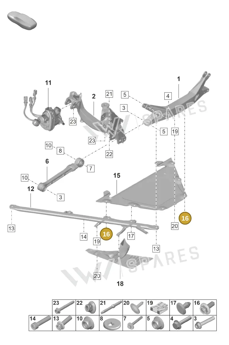 PAF912056 — Porsche 911 (2021-2022) diagram p59501000, position 16