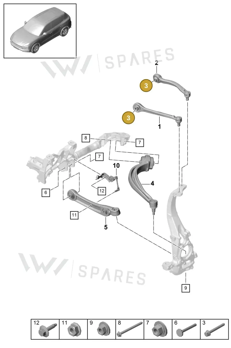 PAF91221601 — Porsche Cayenne (2017-2023) diagram p51401010, position 3