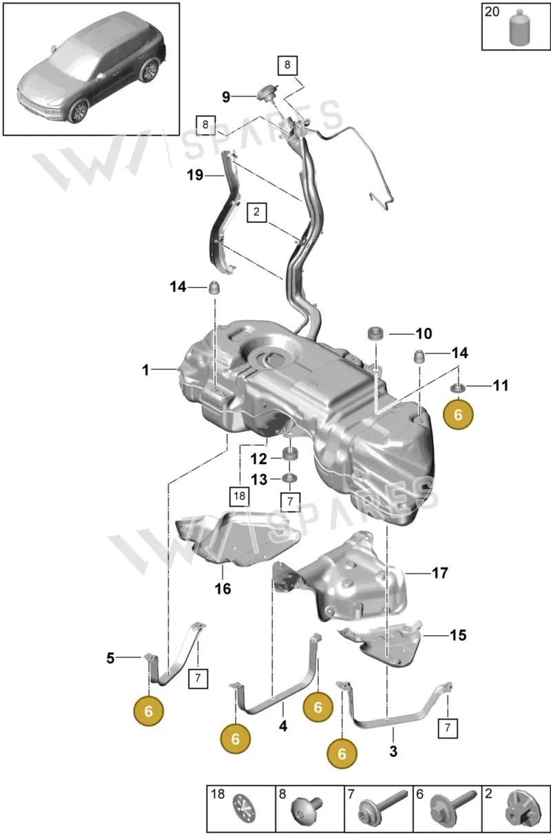 PAF91237201 — Porsche Cayenne (2017-2023) diagram p51201000, position 6