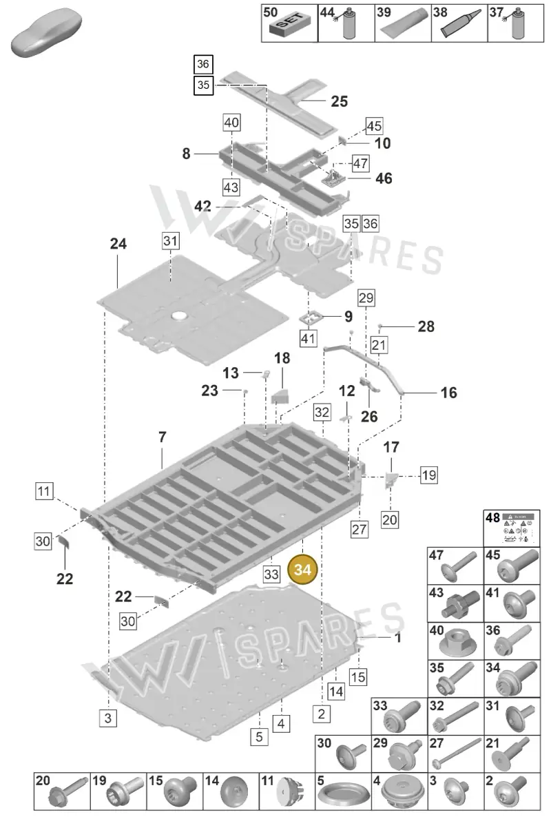 PAF91240001 — Porsche Taycan Sport Turismo (2019-2024) diagram p56251011, position 34