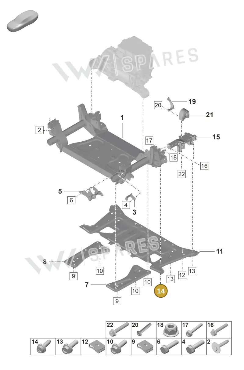 PAF912450 — Porsche Taycan Sport Turismo (2019-2024) diagram p56401000, position 14