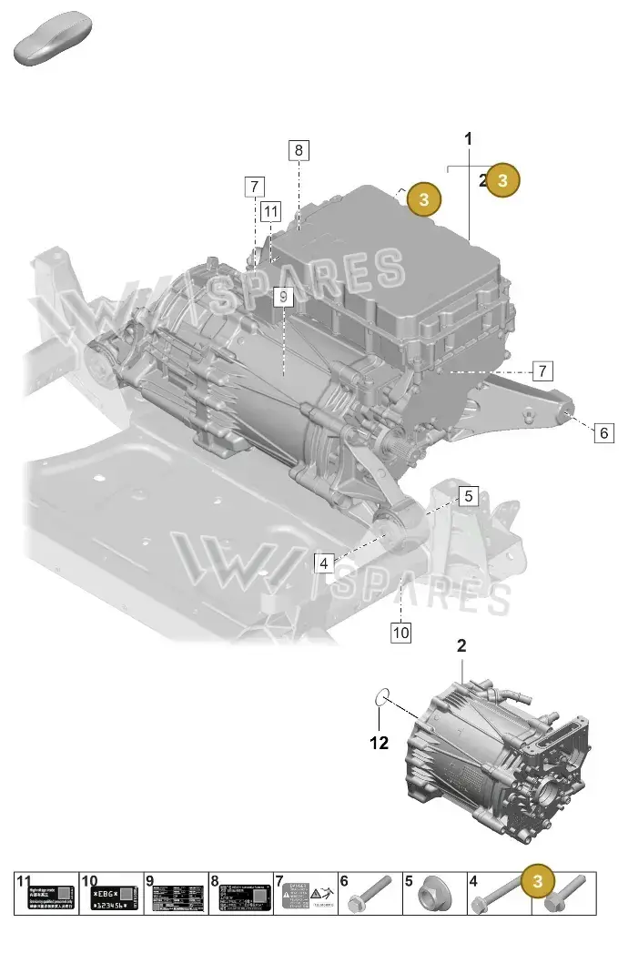 PAF912535 — Porsche Taycan Sport Turismo (2023-2025) diagram p64151000, position 3
