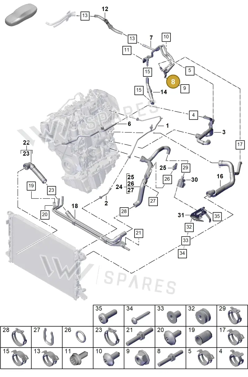 PAF912650 — Porsche Cayenne Coupe (2023-2023) diagram p60105300, position 8