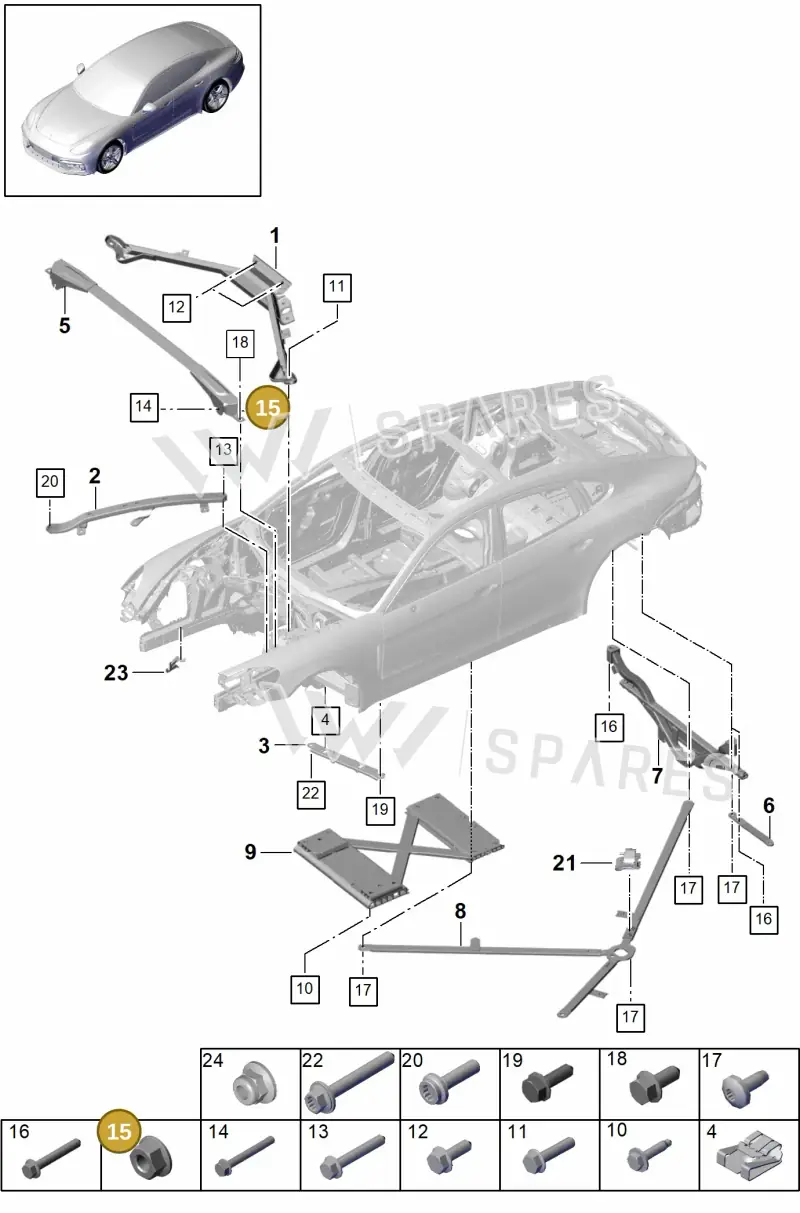 PAF912696 — Porsche Panamera (2016-2020) diagram p49801015, position 15