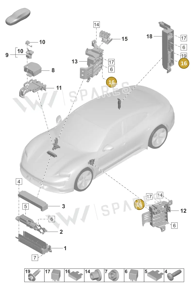 PAF912742 — Porsche Taycan Sport Turismo (2019-2024) diagram p56902000, position 16