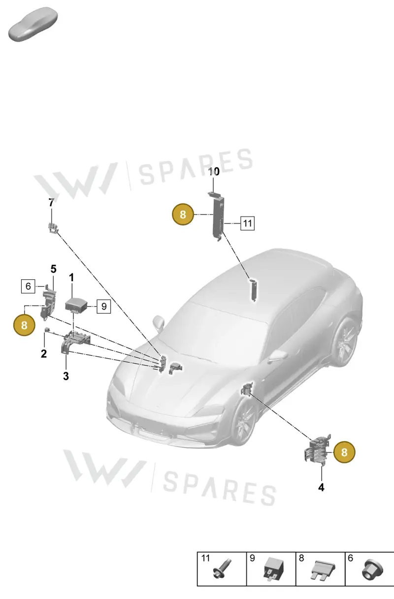 PAF912742A — Porsche Taycan Sport Turismo (2023-2025) diagram p64902000, position 8