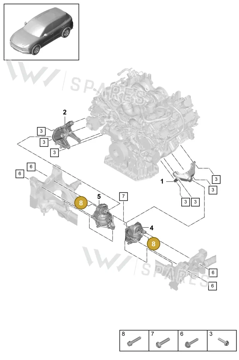 PAF91275001 — Porsche Cayenne (2017-2023) diagram p51109010, position 8