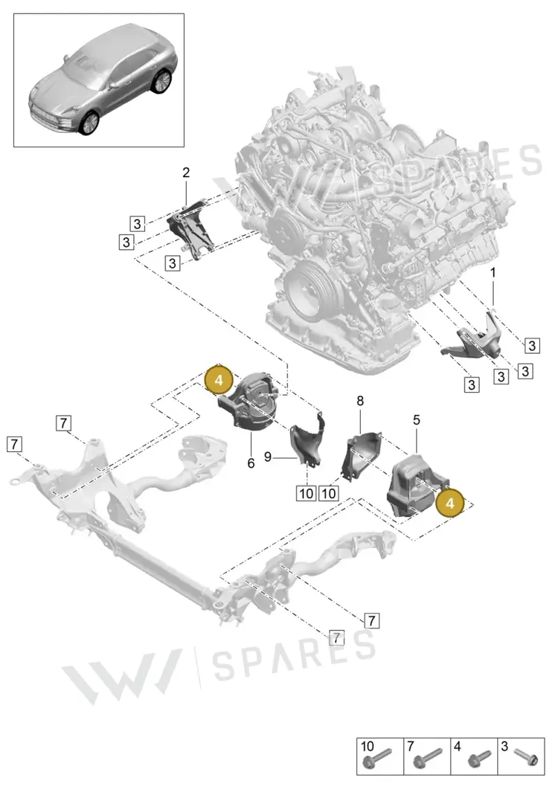 PAF91275001 — Porsche Macan (2018-2022) diagram p52109010, position 4