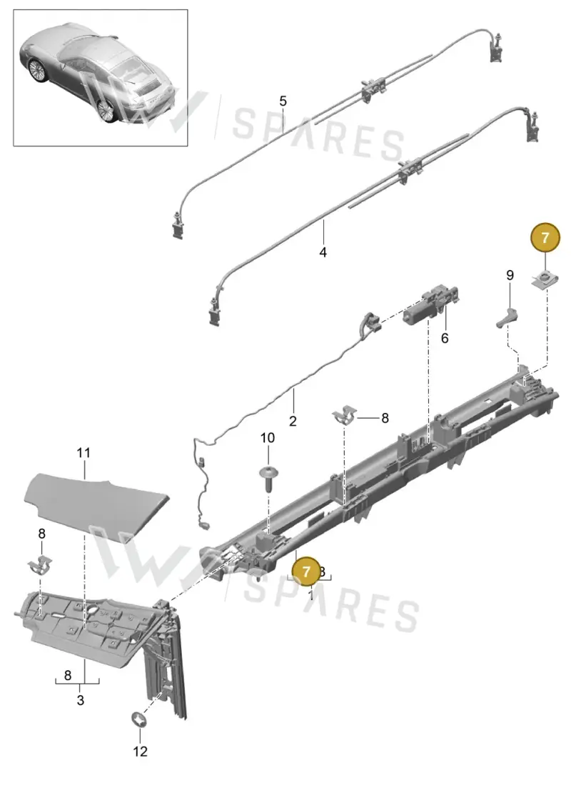 PAF912787 — Porsche 911 (2018-2024) diagram p47811050, position 7