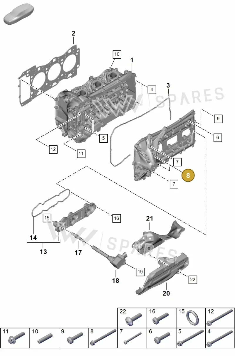 PAF912895 — Porsche 911 (2021-2022) diagram p59103000, position 8
