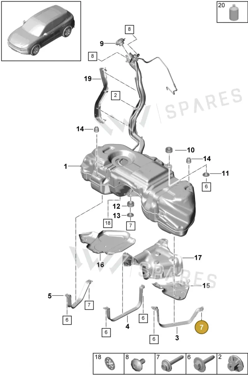 PAF913013 — Porsche Cayenne (2017-2023) diagram p51201000, position 7