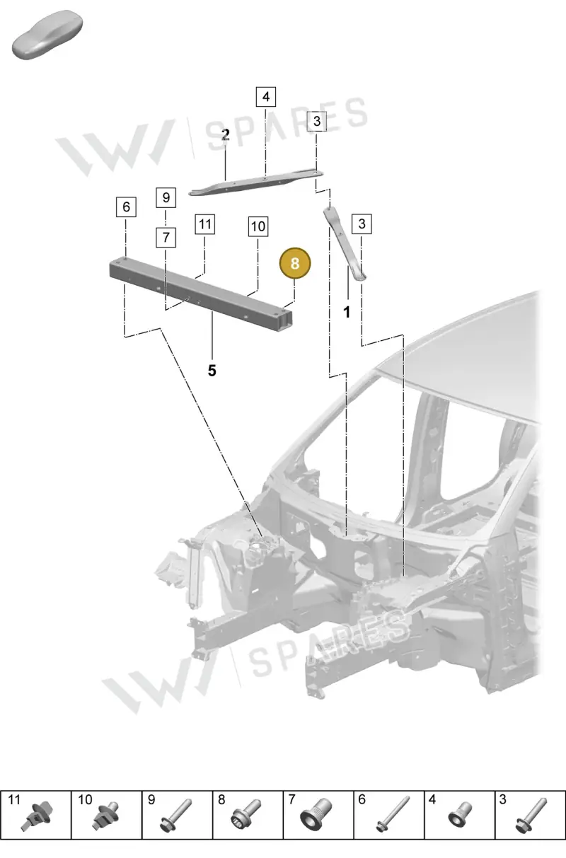 PAF913051 — Porsche Macan (2024-2024) diagram p61801150, position 8
