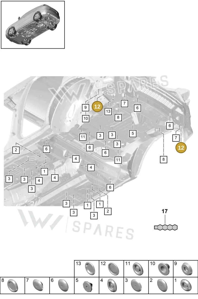 PAF97190810 — Porsche Cayenne Coupe (2023-2023) diagram p51806030, position 12