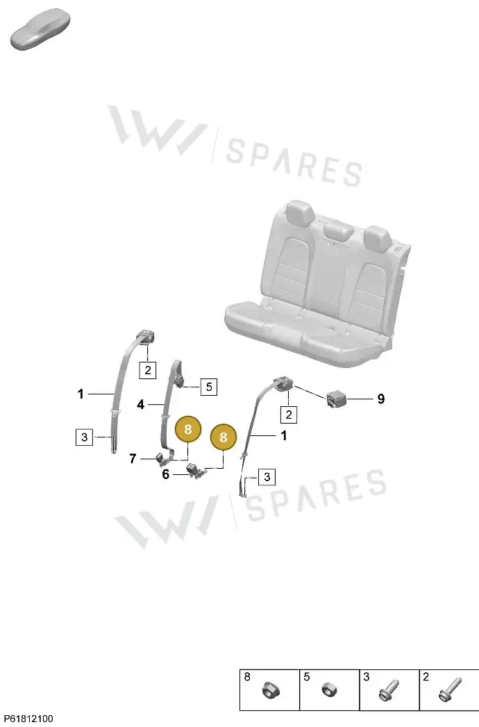 PAF989234 — Porsche Macan (2024-2024) diagram p61812100, position 8