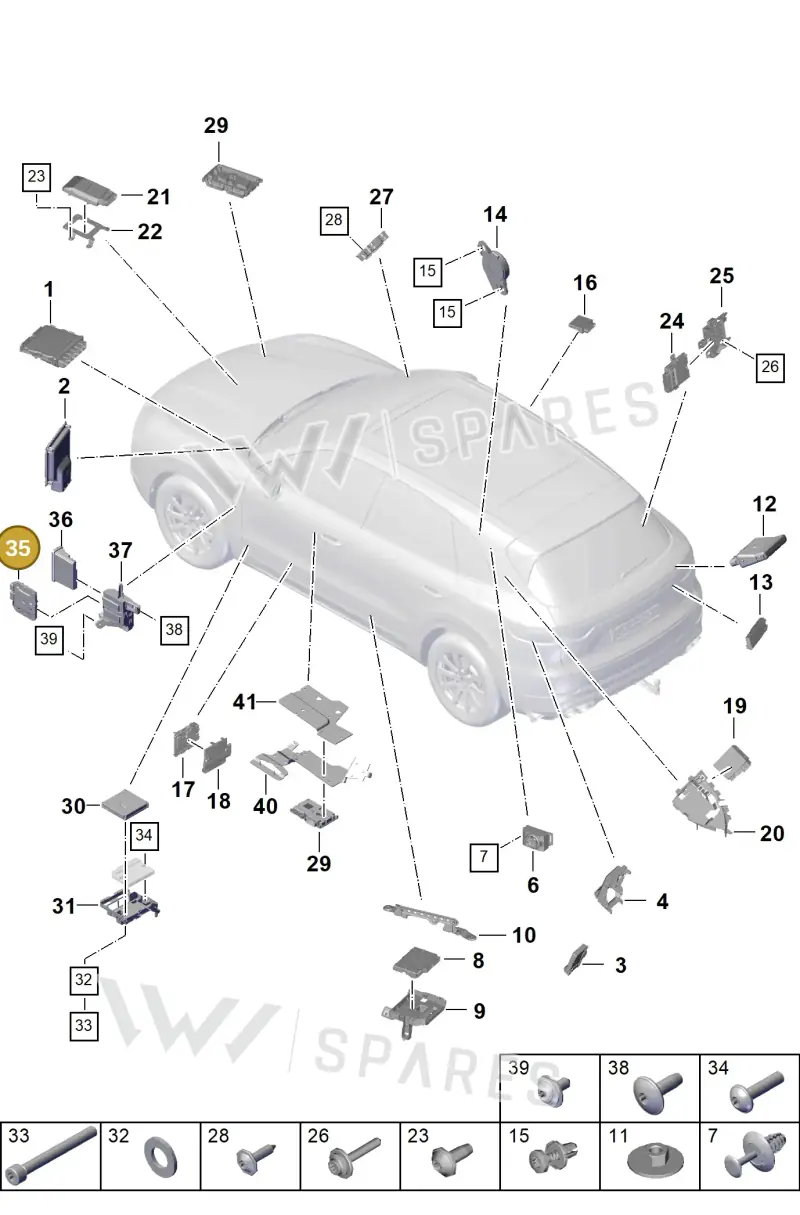 V04015001BD — Porsche Cayenne (2017-2023) diagram p51901003, position 35