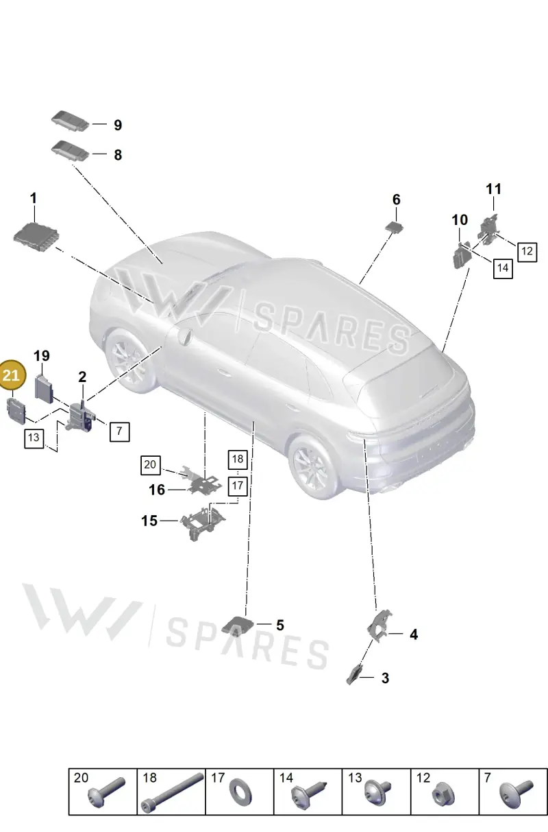 V04015001BD — Porsche Cayenne Coupe (2023-2023) diagram p60901000, position 21