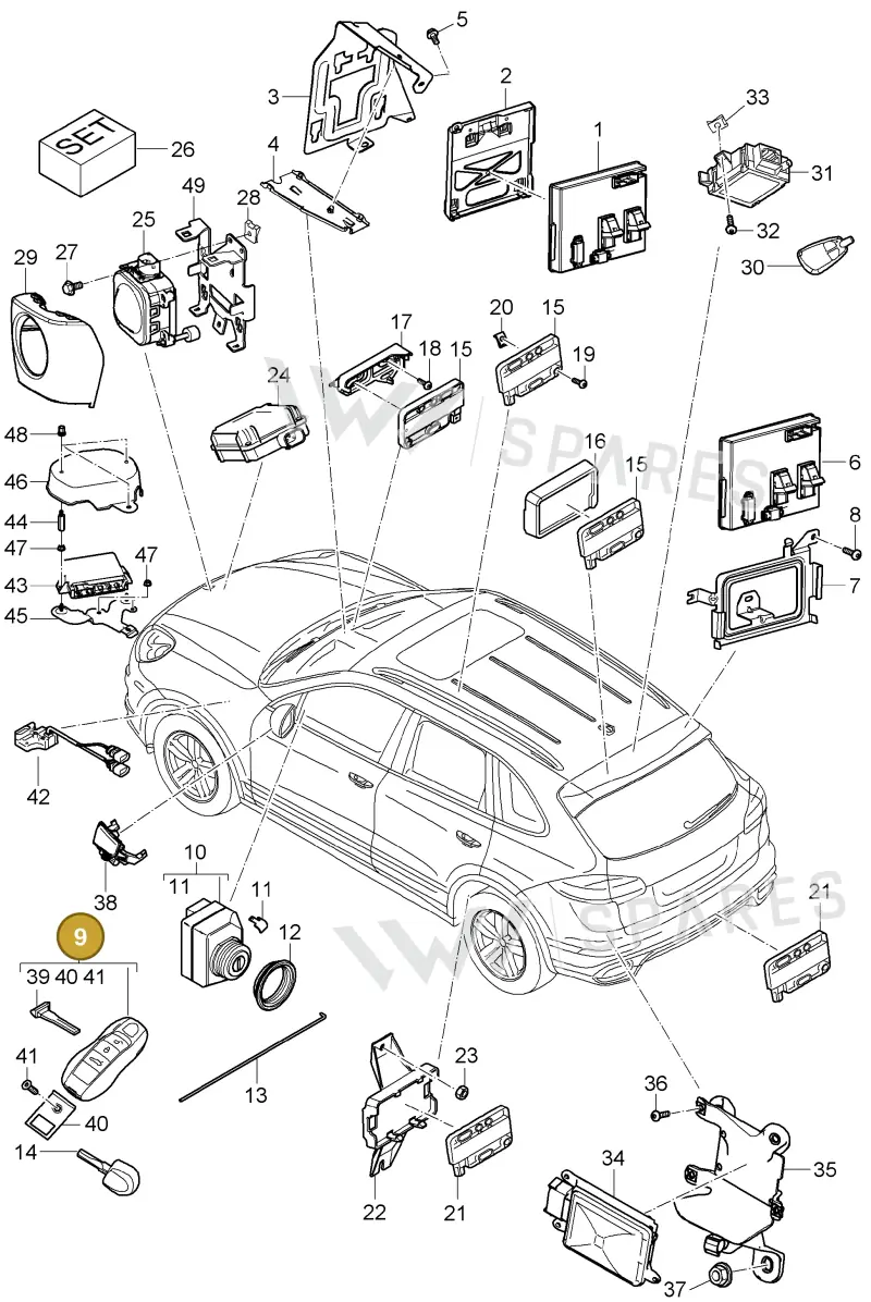 V04015001CL — Porsche Cayenne (2010-2018) diagram p37901005, position 9