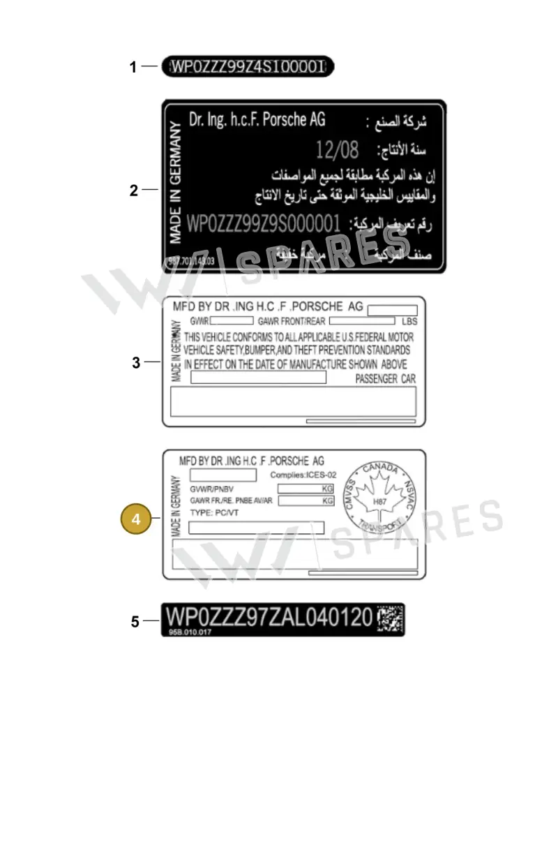 V04015002BA — Porsche 911 (2013-2020) diagram p38003010, position 4