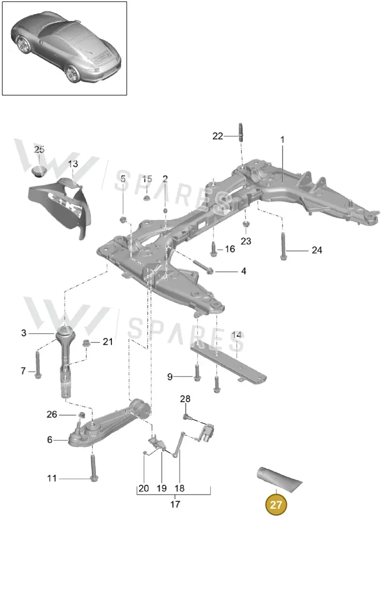 V04015003AA — Porsche 991 Carrera 4 (2011-2016) diagram p38401000, position 27