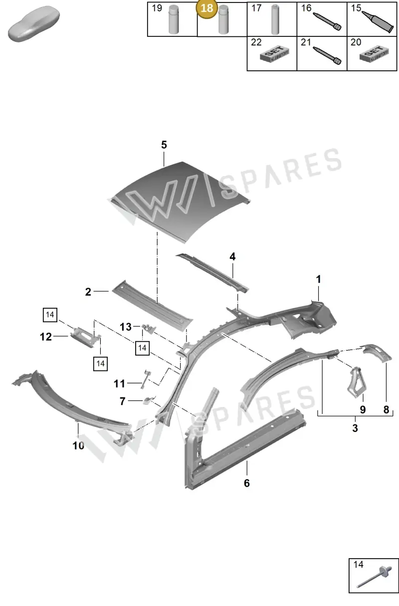 V04015003C — Porsche Cayman (2019-2022) diagram p55801450, position 18
