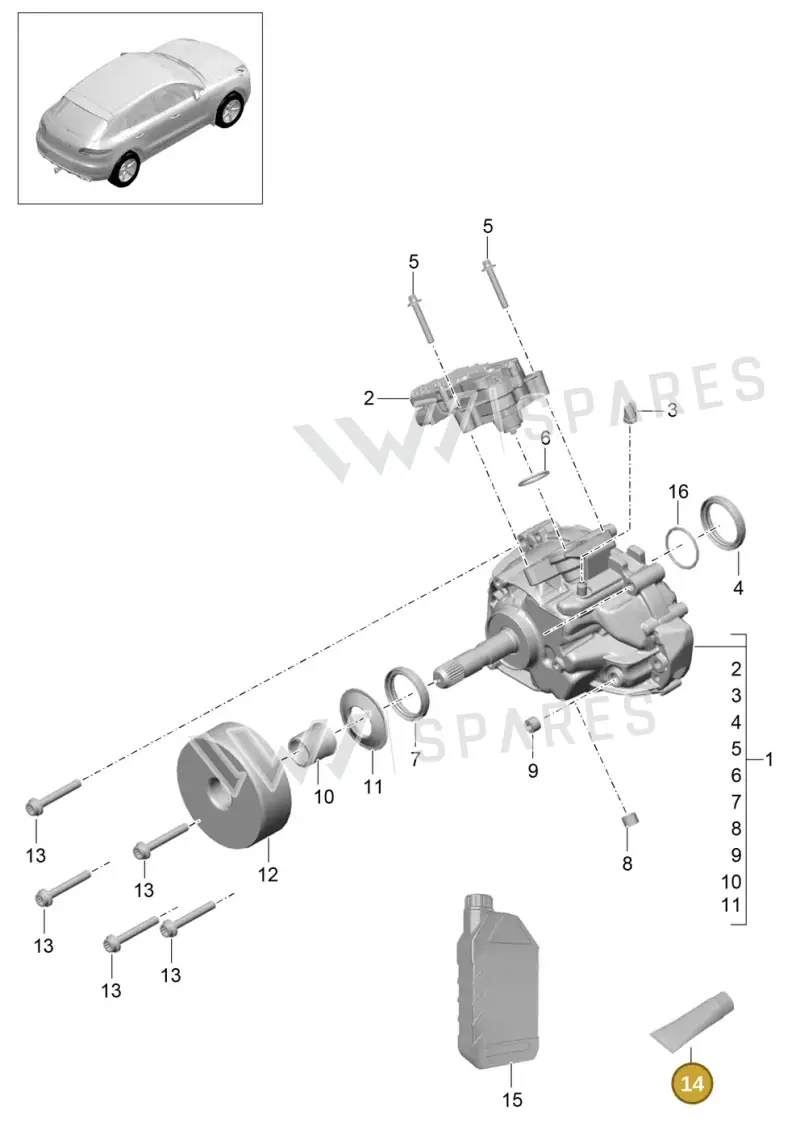 V04015003F — Porsche Macan (2013-2018) diagram p44305000, position 14