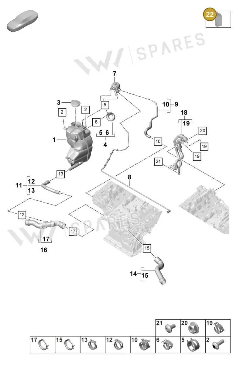 V04015003P — Porsche Panamera (2020-2023) diagram p58105300, position 22