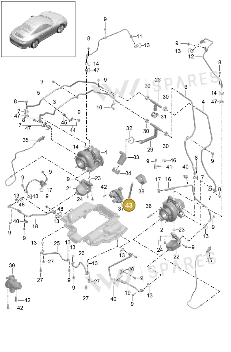 V04015004AK — Porsche 911 (2013-2020) diagram p42202000, position 43