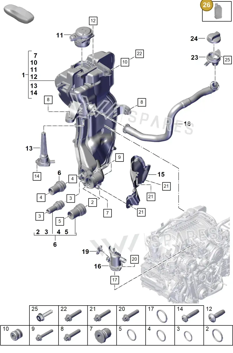 V04015009F — Porsche 911 (2021-2022) diagram p59104200, position 26