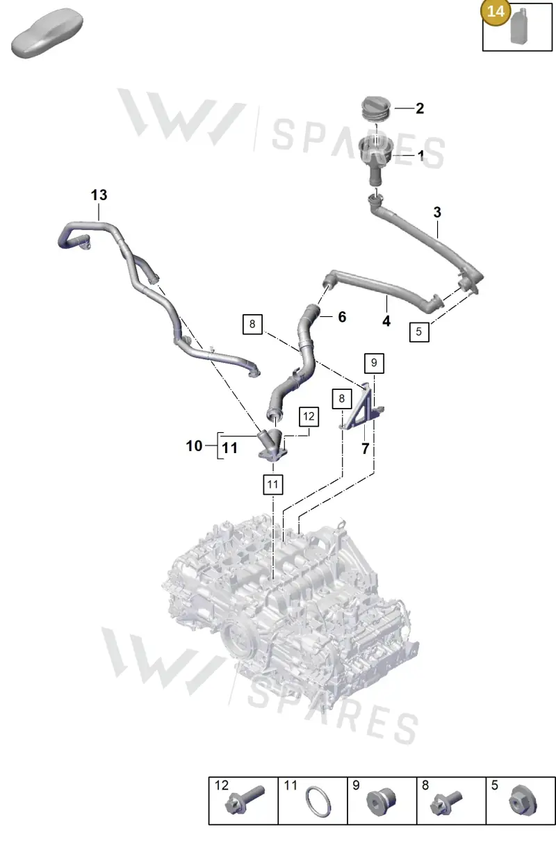 V04015009H — Porsche Boxster Spyder (2019-2020) diagram p55104100, position 14