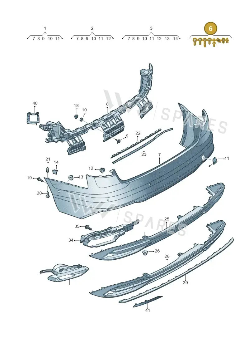 V04017001A — Audi A4 (2015-2025) diagram 849807650, position 6