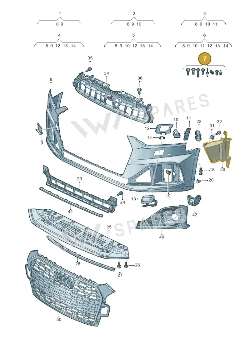 V04017001BP — Audi A5 Cabriolet (2016-2025) diagram 848807015, position 7