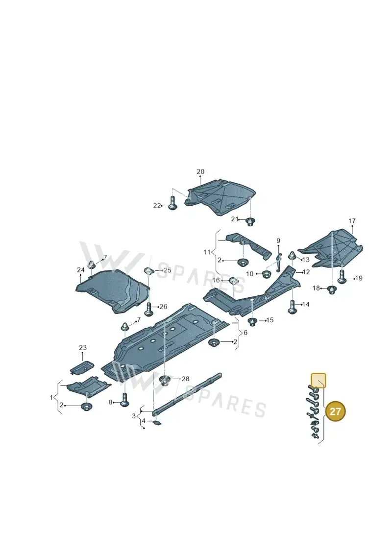 V04017001CA — Audi A5 Cabriolet (2016-2025) diagram 848825000, position 27