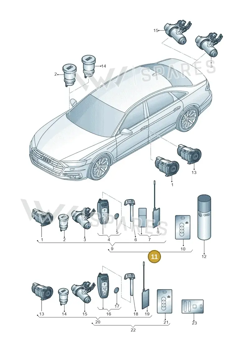 V04017001DPAIF — Audi A8 (2017-2025) diagram 838837012, position 11