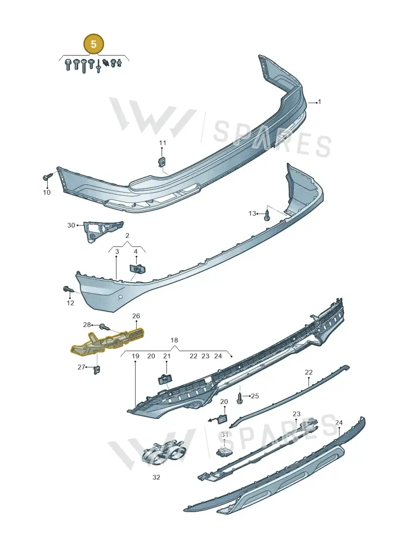 V04017001E — Audi Q7 (2015-2025) diagram 859807080, position 5