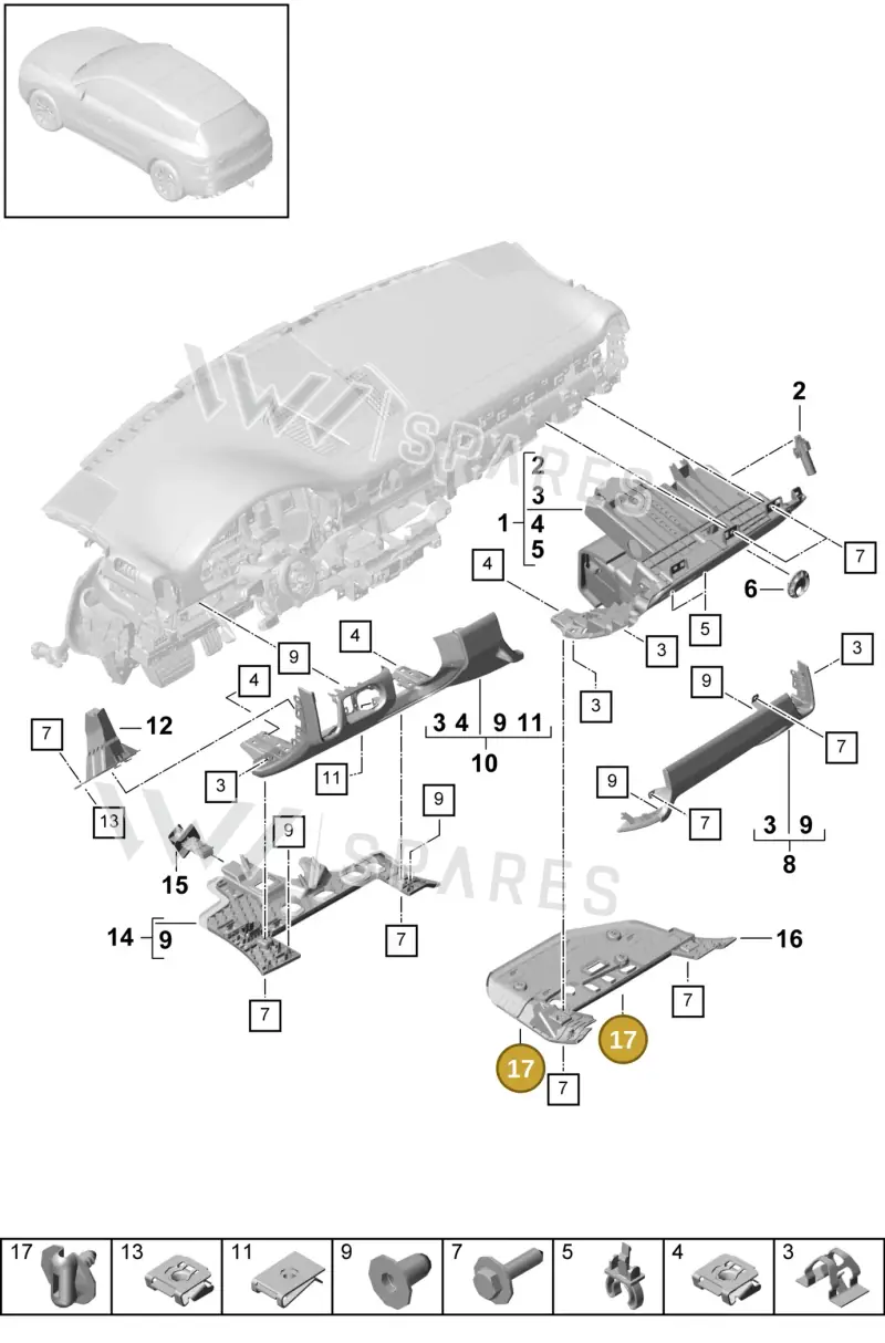 WHT000155 — Porsche Cayenne Diesel V6 (2017-2023) diagram p51809010, position 17