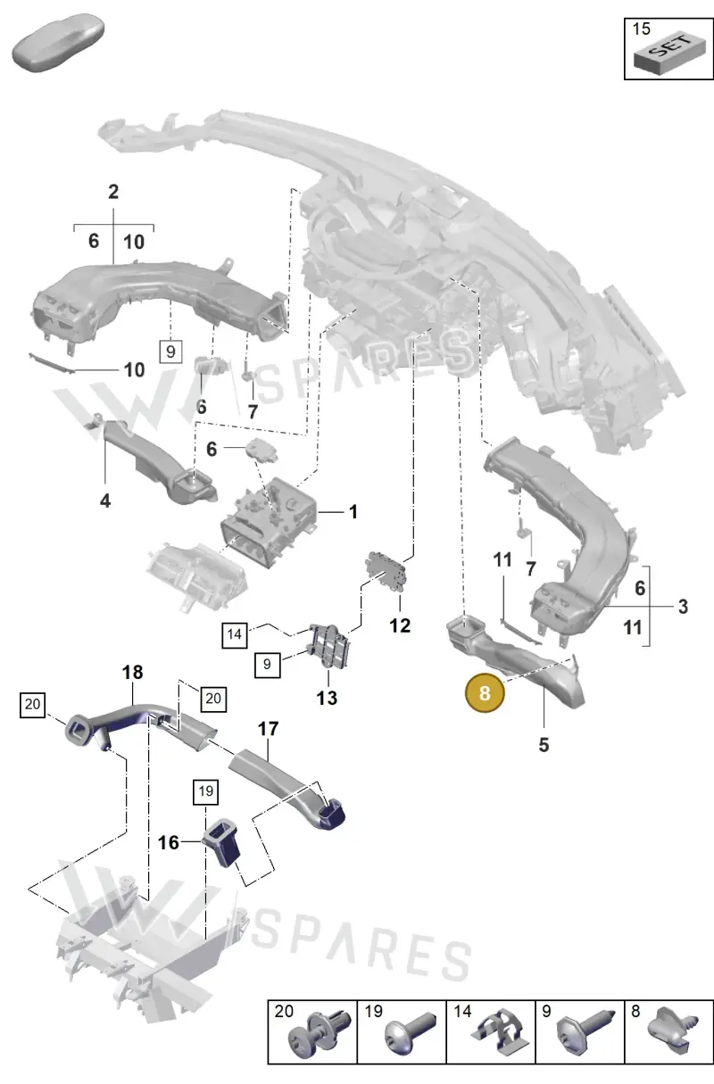 WHT000155 — Porsche Taycan Sport Turismo (2023-) diagram p56813100, position 8