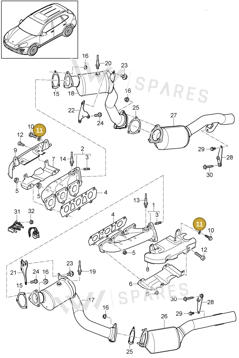 WHT000286 — Porsche Cayenne (2010-2018) diagram p37202025, position 11